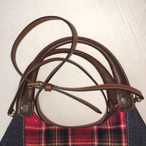 Tartan Shoulder / Crossbody Bag Red White&Blue Messenger over shld or Long Strap - Picture 12 of 17